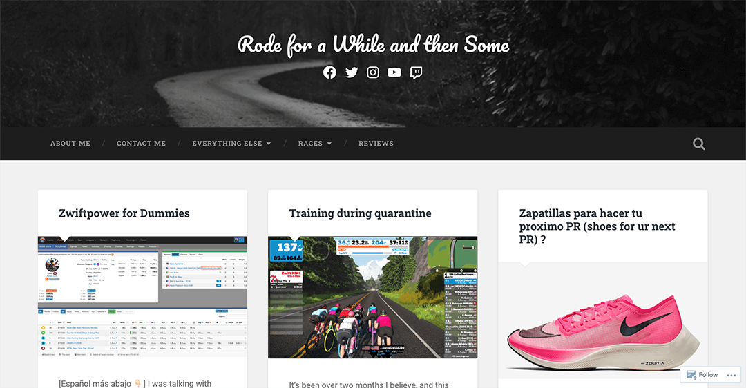 Rode 4 a while blog webpage